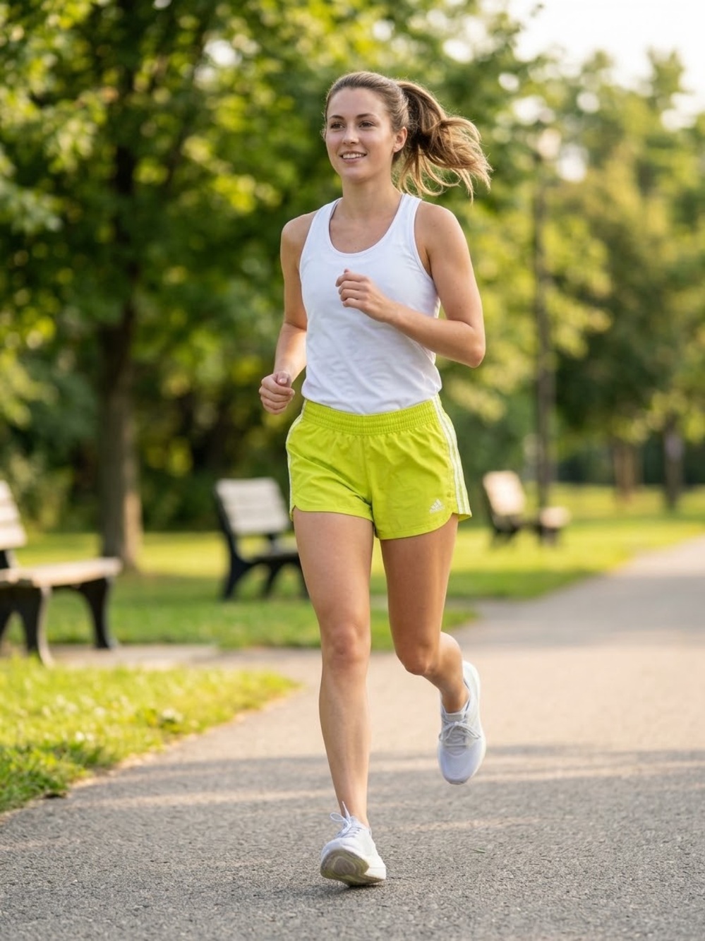 adidas AEROREADY Pacer 3-Stripes Woven Running Shorts Lime Green | Size S